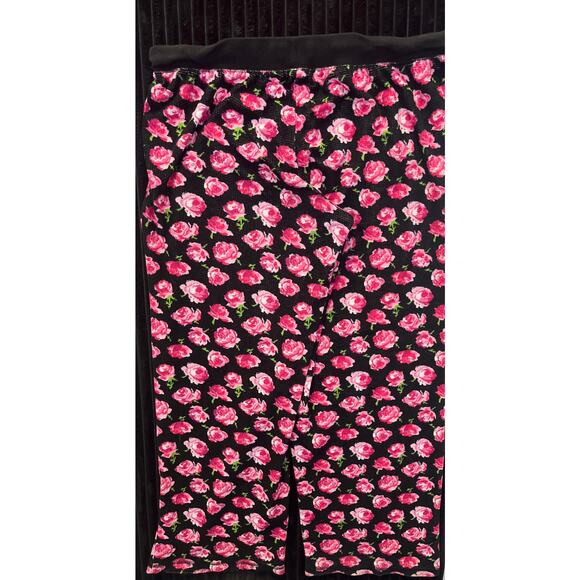 Betsey Johnson Women’s XL Black Floral Ribbed 2-Piece Pajama Set – Long Sleeve - Picture 4 of 8